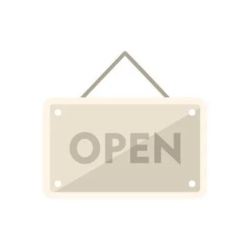 Open work board icon flat vector. Office time Stock Illustration