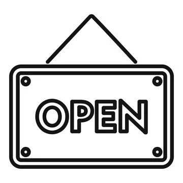 Open work board icon outline vector. Office time Stock Illustration