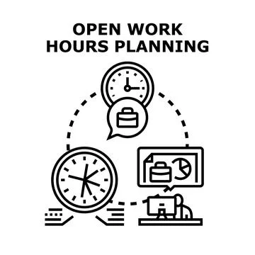Open work hours planning for flexible schedules Stock Illustration