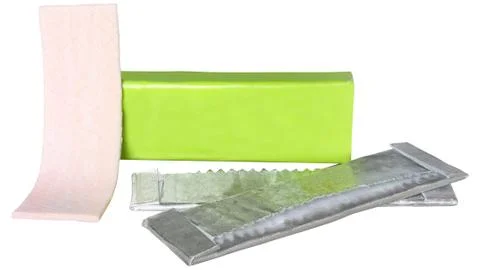 Open wrapper with gum inside Stock Photos