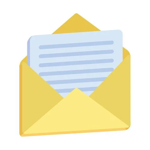 Open yellow envelope Stock Illustration