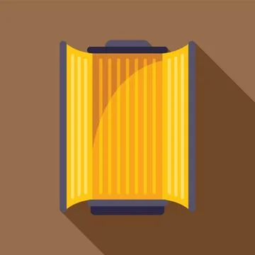 Open yellow intermodal container top view with long shadow Stock Illustration