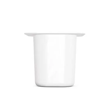 A open yogurt cup with a white background Stock Illustration