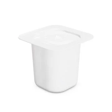 A open yogurt cup with a white background Stock Illustration