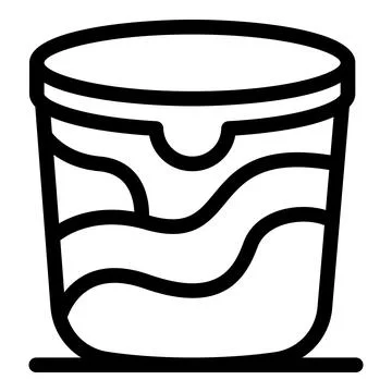 Open yogurt packaging showing wavy content Stock Illustration