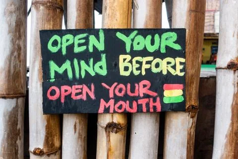 Open your mind before open your mouth Stock-Fotos