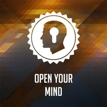 Open Your Mind Slogan on Triangle Background. Stock Illustration