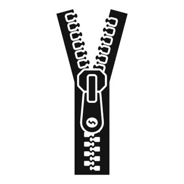 Open zipper icon, simple style Stock Illustration