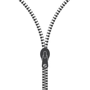 Open Zipper minimal logo. Zip iicon Stock Illustration