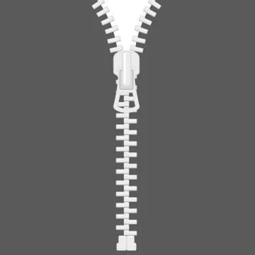 Open zipper on white background Stock Illustration