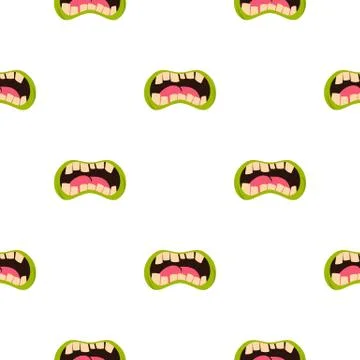 Open zombie mouth pattern seamless Illustrazione stock