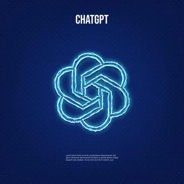 OpenAI, ChatGPT Logo Icon with light effect Stock Illustration