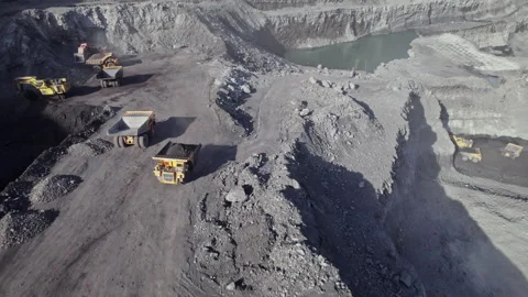 Opencast coal mining Stock Footage 306551185
