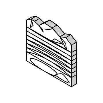 Opencast goldmine isometric icon vector illustration Stock Illustration