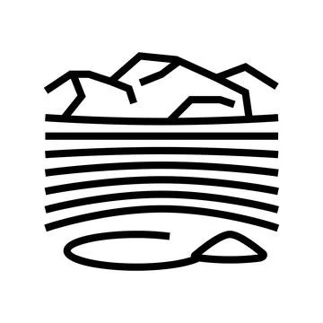 Opencast goldmine line icon vector illustration Stock Illustration