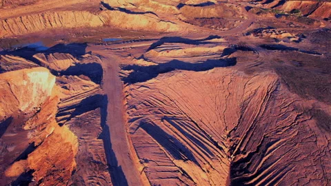 Opencast mine and mining industry, Flying over a drone over Stock Footage 169167717