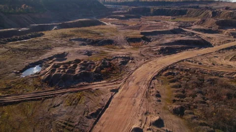 Opencast mine and mining industry, Flying over a drone over 動画素材 169167972