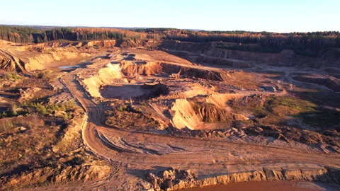 Opencast mine and mining industry, Flying over a drone over Vídeo Stock 169187642