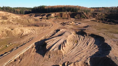 Opencast mine and mining industry, Flying over a drone over Video stock 169216877