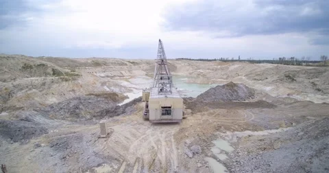 Opencast mining of precious metals and machinery in quarry Stock Footage 172287905