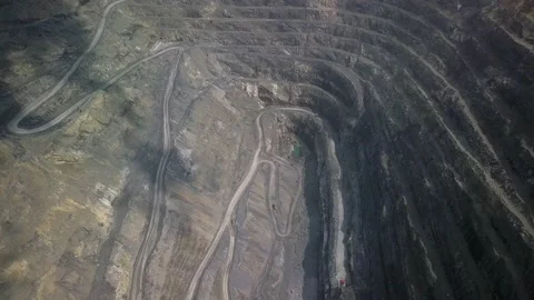Opencast Mining Quarry for the Extraction of Ironstone Magnetite Ores Video stock 171257583