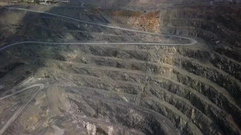 Opencast Mining Quarry for the Extraction of Ironstone Magnetite Ores Stock Footage 171257641