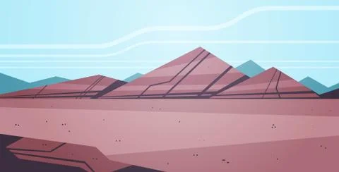 Opencast mining stone quarry industrial mine production concept hills mountains Illustrazione stock