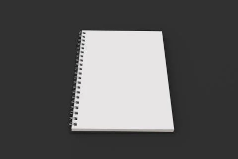 Opend notebook spiral bound on black background Stock Illustration