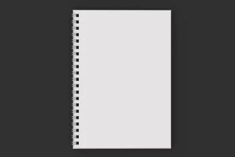 Opend notebook spiral bound on black background Stock Illustration