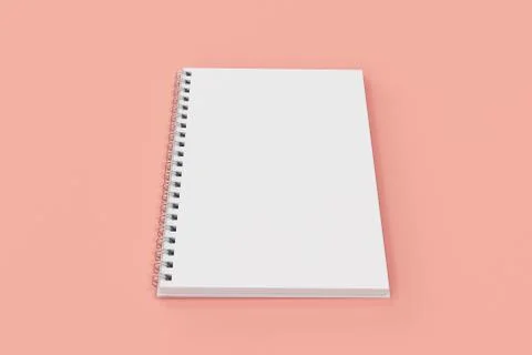 Opend notebook spiral bound on red background Stock Illustration