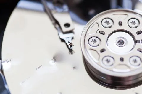 Opened and broken the hard drive Stock Photos