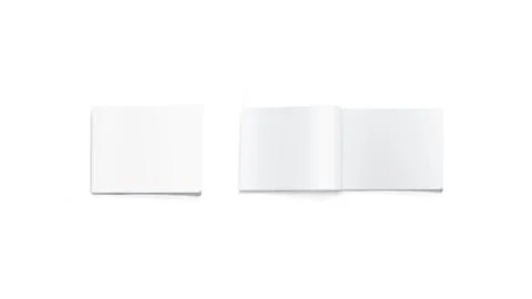 Opened and closed blank rectangular magazine mockup, isolated 스톡 일러스트