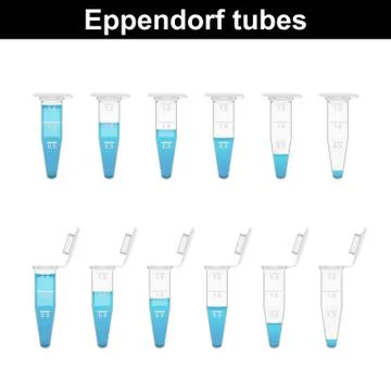 Opened and closed Eppendorf tubes Stock Illustration