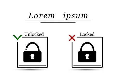 Opened and closed lock Stock Illustration