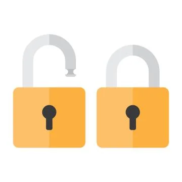 Opened and closed locks. Illustrazione stock