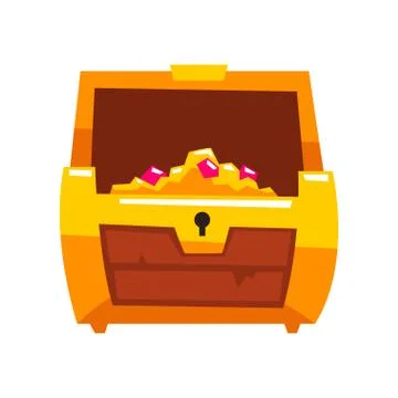 Opened antique treasure chest vector Illustration on a white background Stock Illustration