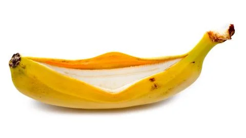 Opened banana Stock Photos