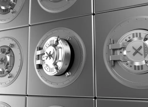 Opened bank deposit cell Stock Illustration
