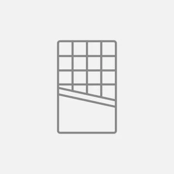 Opened bar of chocolate line icon 스톡 일러스트