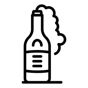 Opened beer bottle icon outline vector. Cap glass Stock Illustration