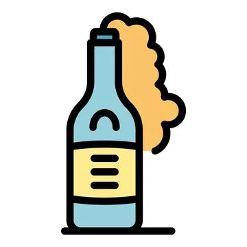 Opened beer bottle icon vector flat Stock Illustration