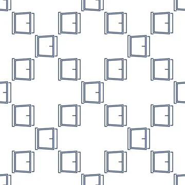 Opened Big Portal vector Window linear seamless pattern Stock Illustration