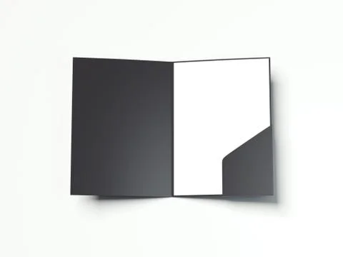 Opened black folder with paper sheet. 3d rendering 스톡 일러스트