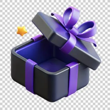 Opened black gift box 3d illustration Stock Illustration