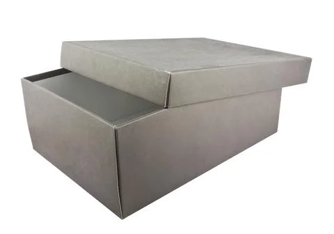 Opened black shoe box Stock Photos