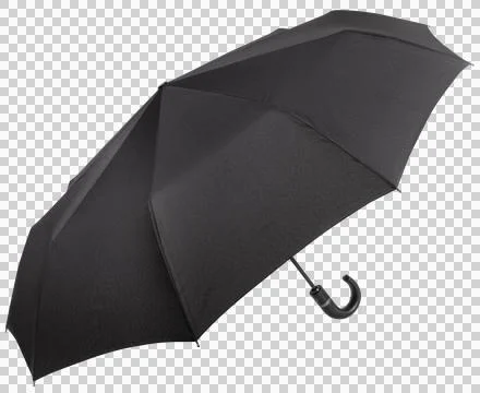 Opened black umbrella isolated. Stock Photos