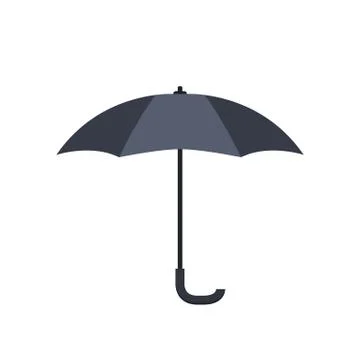 Opened black umbrella - vector illustration icon Stock Illustration
