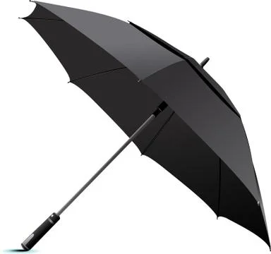 Opened black umbrella. Vector illustration Illustrazione stock