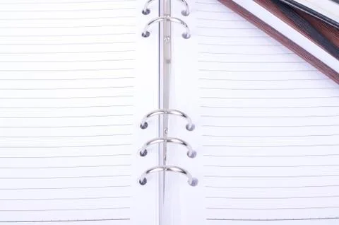 Opened blank book page view from top for business and education concept. Foto stock