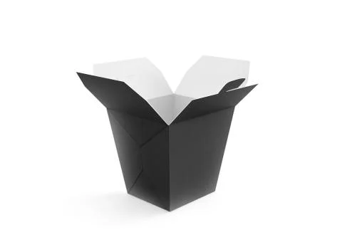 Opened blank meal box mockup stand isolated Illustrazione stock